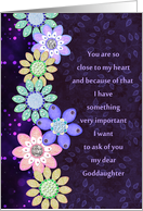 Flower Girl Invitation - Goddaughter - Flowers - Bokeh - Patterns card