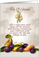 Tu B’shevat Greeting Card With Fruit And Trees card