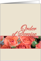 Order Of Service Wedding Card Roses Peach & Cream card