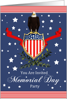 Memorial Day Card Party Invitation - Eagle And Banner card