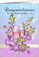 congratulations on your vow renewal with wine and flowers card