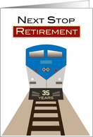 Invitation Retirement Party Railroad Custom Year Train Station Sign card