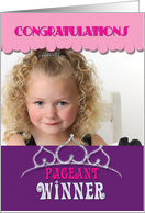 Pageant Winner Congratulations Winner Tiara in Purple Photo Card