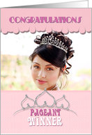 Pageant Winner Congratulations Winner Tiara in Pale Pink Photo Card