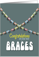 Congratulations on Getting Braces - Colorful Braces Blue and Gray Boy card