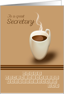 Secretary Administrative Professionals Day Hot Coffee and Keyboard card