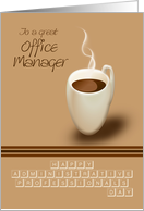 Office Manager Administrative Professionals Day Coffee and Keyboard card