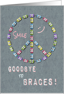 Braces Off Congratulations - Peace Sign Smile Girl card