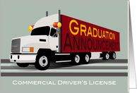 Commercial Drivers License Graduation Announcement Semi Truck card