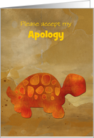 Sorry Apology with Tortoise and some Humor Custom Front Text card
