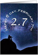 E Day February 7th 2.7 Irrational Math Equation Celestial Silhouette card