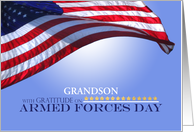 Grandson Custom Armed Forces Day Honor Service Members American card