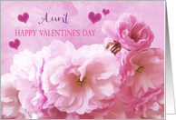 Aunt Love Valentine’s Day Pink Cherry Blossoms Hearts card