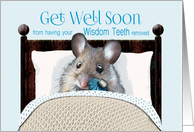 Wisdom Teeth Removed Get Well Cute Mouse in Bed with Ice Bag card