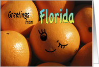 Greetings from Florida oranges card