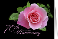 70th Wedding Anniversary Romantic Pink Rose card