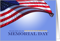 Memorial Day Patriotic Invitation American Flag Proudly Waving card