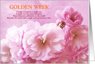 Golden Week Cherry Blossoms for Greenery Day Custom Text card