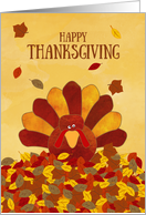 Happy Thanksgiving Cute Colorful Gobble GobbleTurkey card