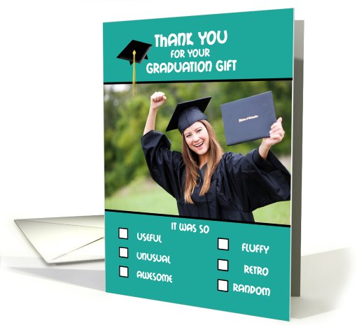 Thank you Graduation Gift Humorous Check Boxes List Photo card