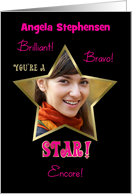 Congratulations You’re a STAR! Photo Card Customize Name Pink card