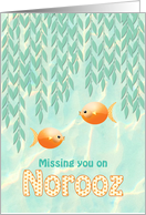 Norooz Missing You at Persian New Year Two Cute Goldfish card