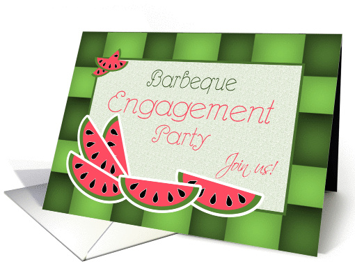Engagement Party Invitation Barbeque Theme Watermelon card (925730)