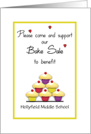 Invitation Bake Sale Cupcakes Tier Custom Text Add Your Beneficiary card