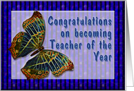 Congrats On Teacher of the Year Enamel Butterfly card