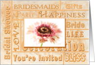 BRIDAL PARTY Inviation - Peach floral card