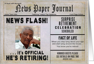 Retirement Party Invitation - Photo Insert - News Paper card
