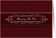 RenewingWeddingVows - Silver Burgandy - Elegant card