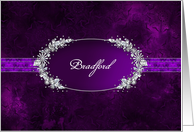 Renewing Wedding Vows Invitation - Faux Jewels - Oval Inset - Purple card