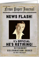 Retirement - Invitation Party - News Paper Journel - Photo card