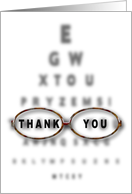Thank You - Eye Chart - Optomistrist - Business - Blank Card