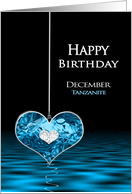 Birthstone, Birthday, DECEMBER, Tanzanite Heart card