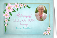 Retirement Celebration Invitation, Apple Blossoms, Photo/name Insert card