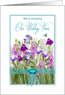 Renewing Wedding Vows, Invitation, Garden of Flowers,Ribbon card