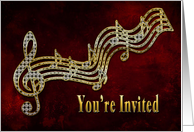 You’re Invited - Musical notes - Diamond Faux - Invitation card