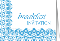 blue lace breakfast invitation card