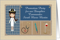 Navy Commander Promotion Party Invitation for Daughter, Custom Text card