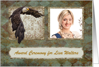 Female Eagle Scout Award Invitation Eagle In Flight, Flower Design card