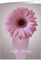 Birthday, Missing You - pink Gerbera card