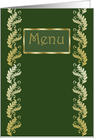 Menu card with leafy elegant pattern card