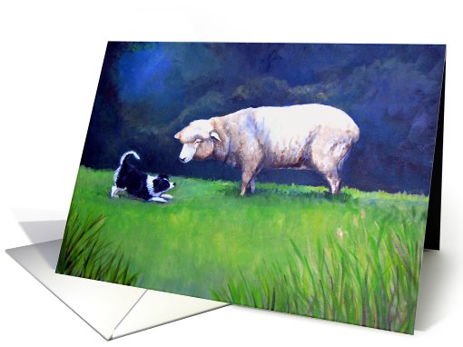 Encouragement Border collie and Sheep card (478117)