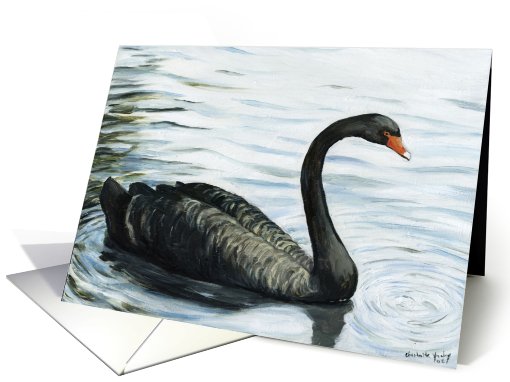 Birthday Black Swan card (482921)