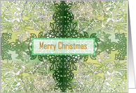 Merry Christmas zentangle inspired design card in green card
