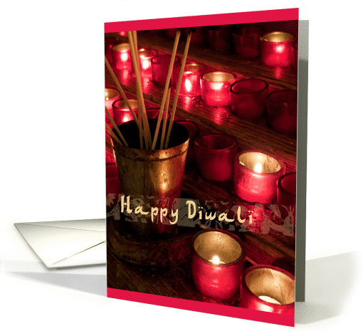 Happy Diwali - Hindu Festival of Lights, golden red... (849801)