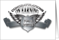 Congratulations Pilot on Earning your Wings Shield and Wings card
