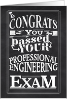 Congratulations Passing Professional Engineering Exam Chalkboard card